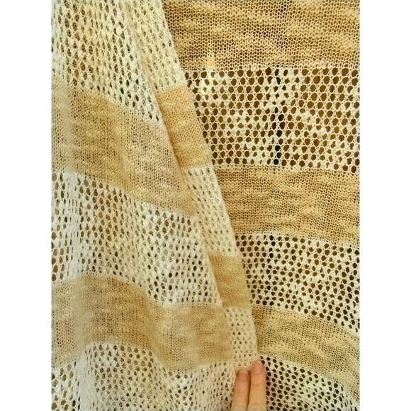 Women's Retro Threads Beige/Cream Open Plunge Waterfall High-Low Cardigan Sz XXL - Picture 4 of 5